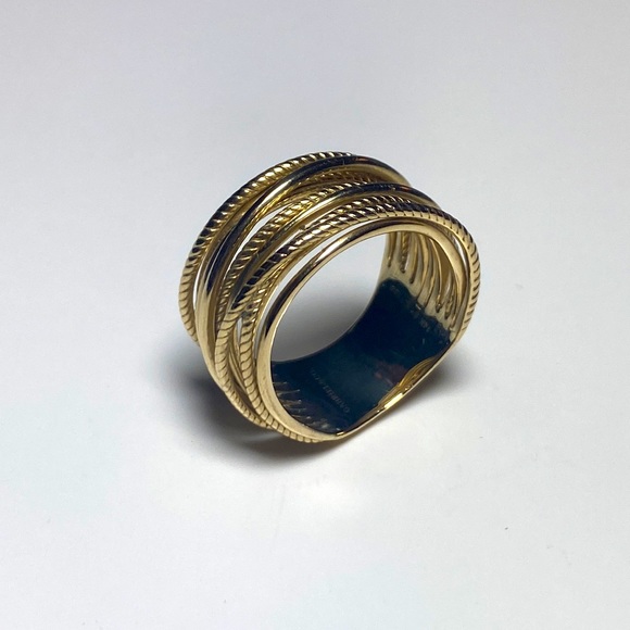 Gabriel and Co.  14K Yellow Gold Crisscross Twisted Rope Ring - Picture 7 of 11